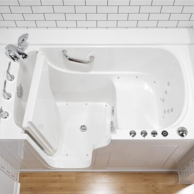 Overhead view of walk-in tub