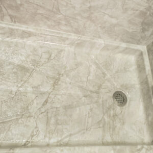 Pompeii marble shower base with step up