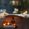 5 Luxury Bathroom Features Trending in Bowling Green - smiling woman in candlelit bubble bath
