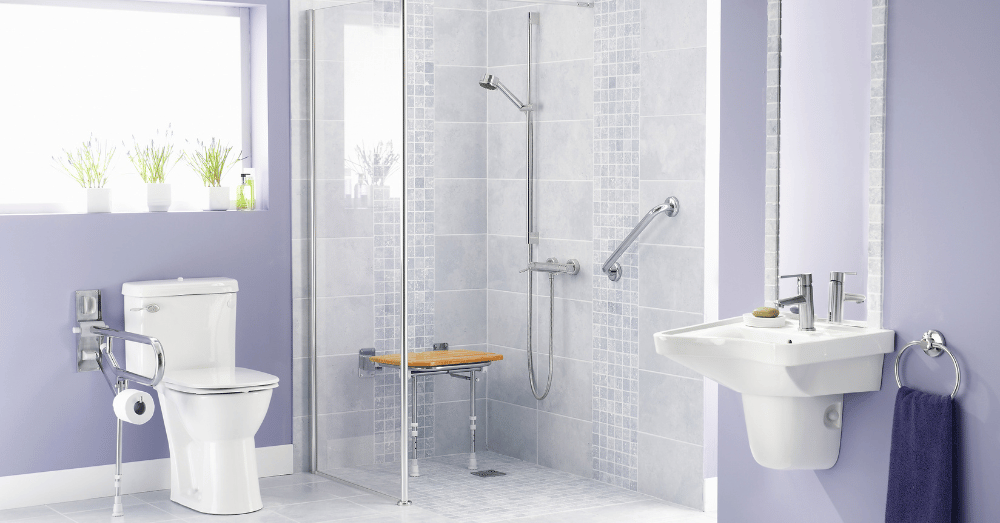 wheelchair accessible bathroom Elizabethtown KY - accessible light purple bathroom