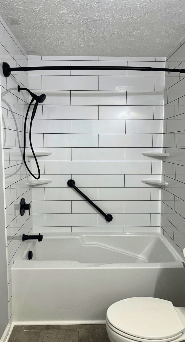 Bathroom Remodel Russellville KY - BPBG finished bath remodel - subway tile black fixtures
