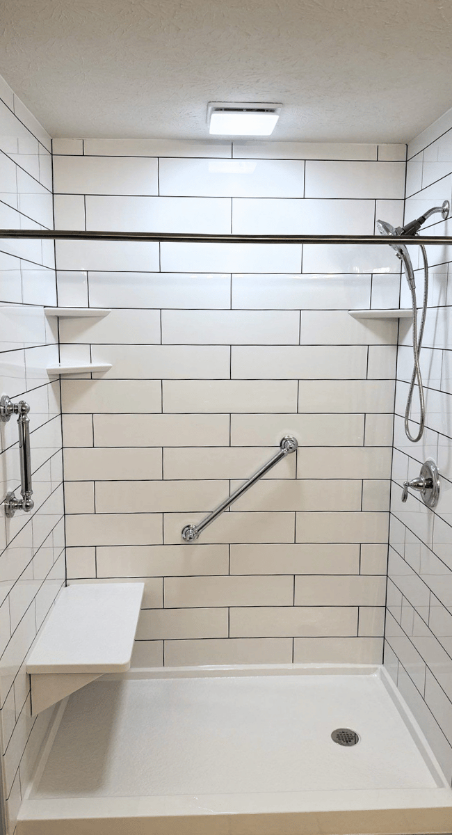 Walk-in Shower Oakland KY - subway tile pattern white walk-in shower