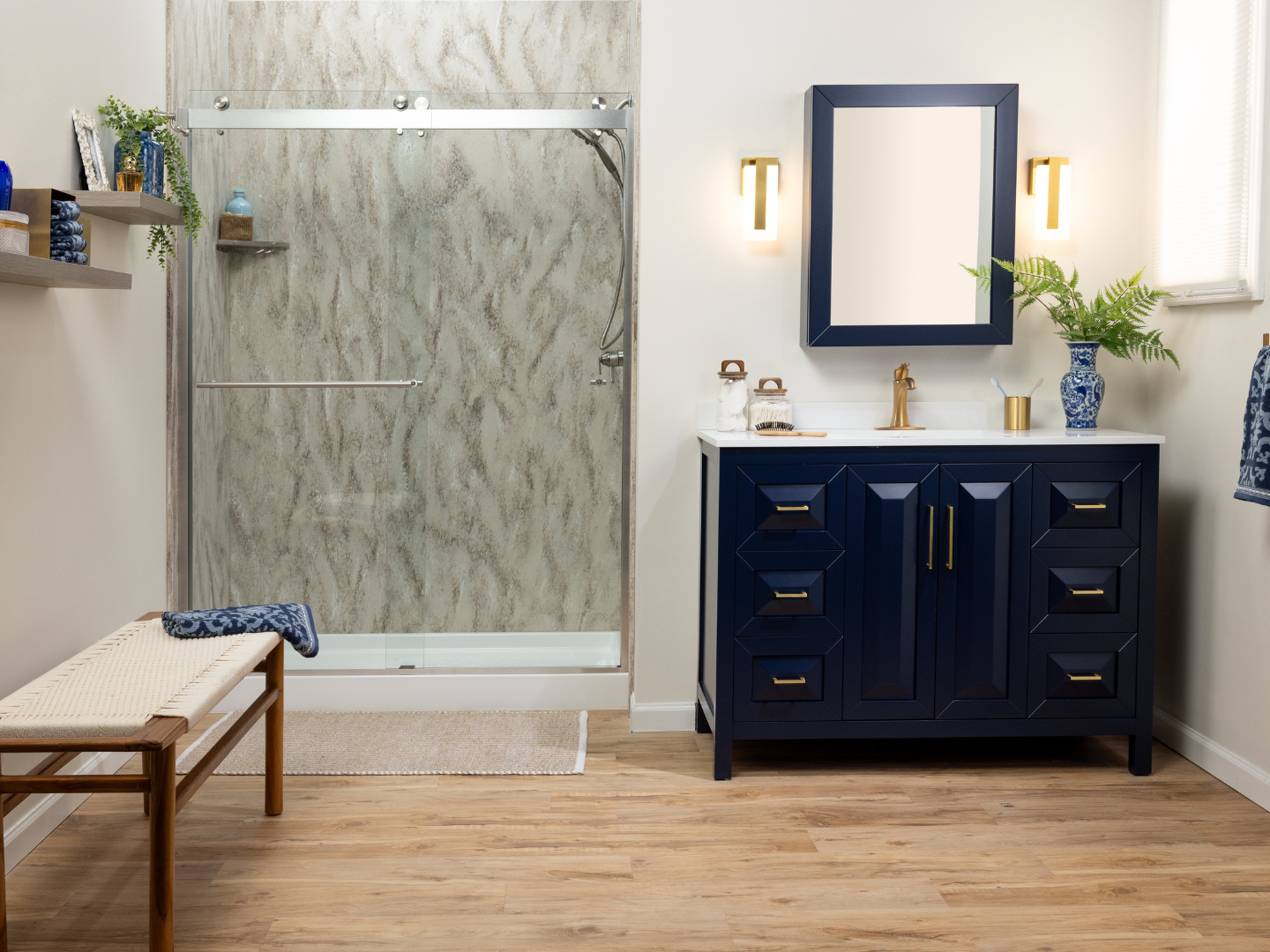 PuroStone shower in a bathroom
