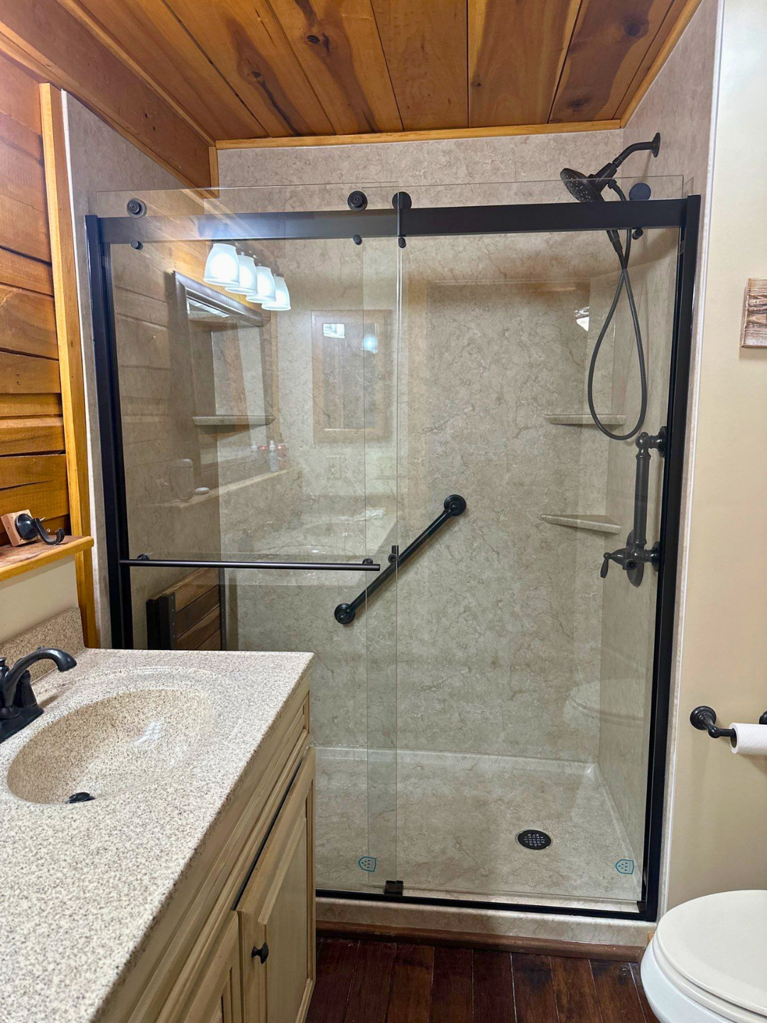 walk-in shower Glasgow KY - rustic walk-in shower