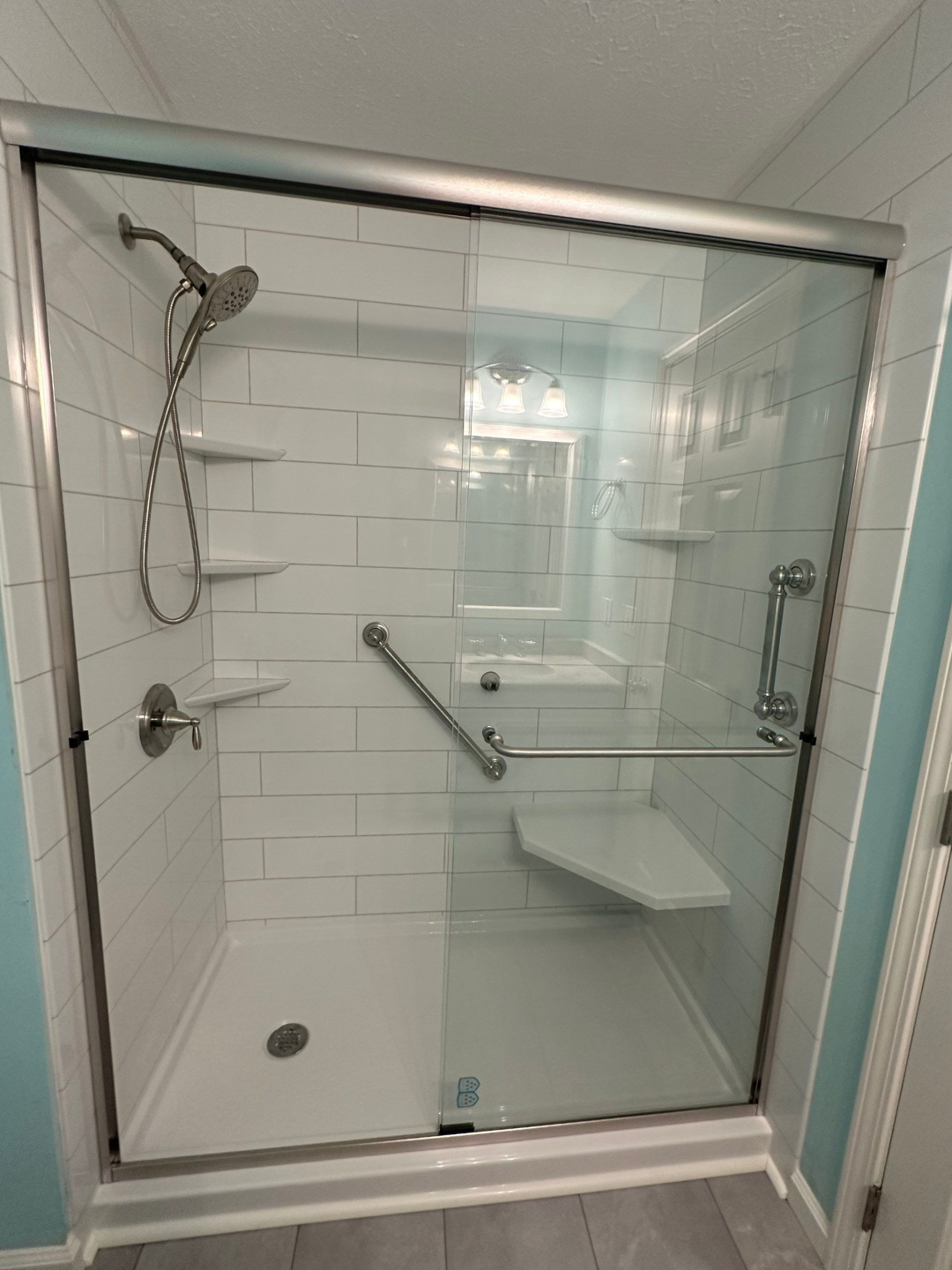 walk-in shower Glasgow KY - walk-in shower with seat and grab bars