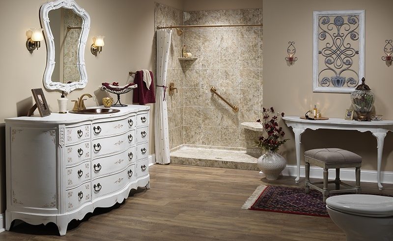 Shower in classic bathroom