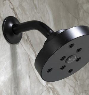 black shower head