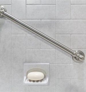 brushed nickel grab bar